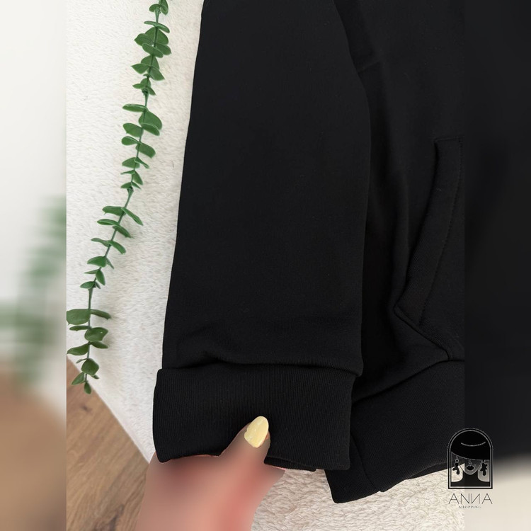هودی زنانه مدل کلاه طوسی بارا جنس دورس تو کرکی فری سایز 36 تا 46