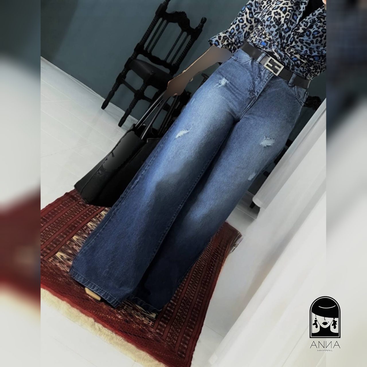 شلوار زنانه مدل جین بگ جیکو جنس جین ترک سایز ۳۸ تا ۴۸