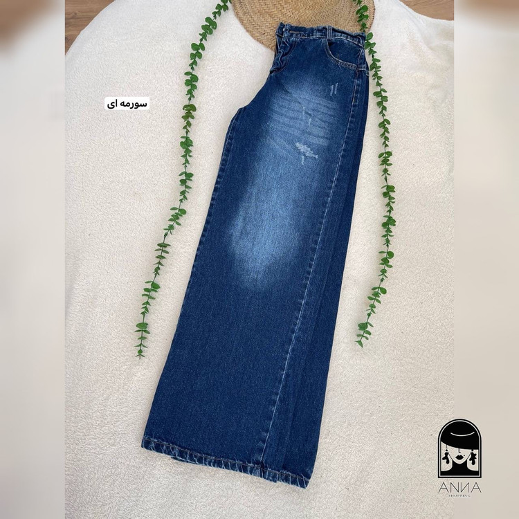 شلوار زنانه مدل جین بگ جیکو جنس جین ترک سایز ۳۸ تا ۴۸