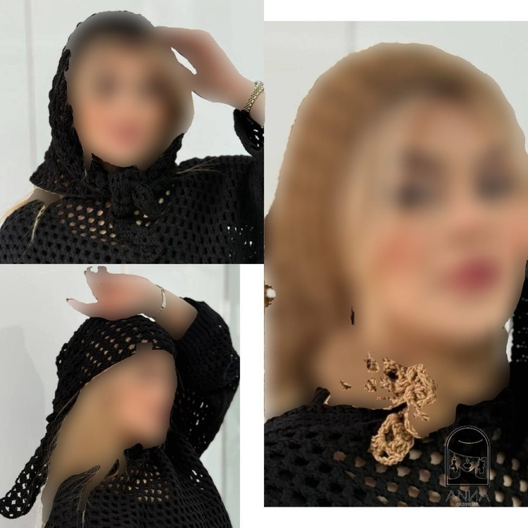 بافت زنانه مدل مینی اسکارف قلاب بافی جنس بافت