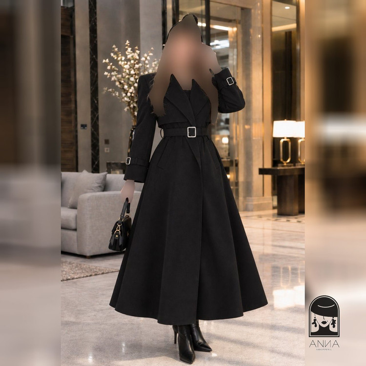 پالتو زنانه مدل رسپینا جنس کتان سایز ۱ تا ۲