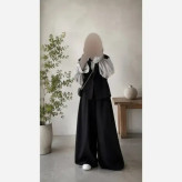 ست سه تیکه ملوسک کرپ مازراتی و شومیز داکرون راه راه سایز 38 تا 46