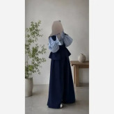 ست سه تیکه ملوسک کرپ مازراتی و شومیز داکرون راه راه سایز 38 تا 46