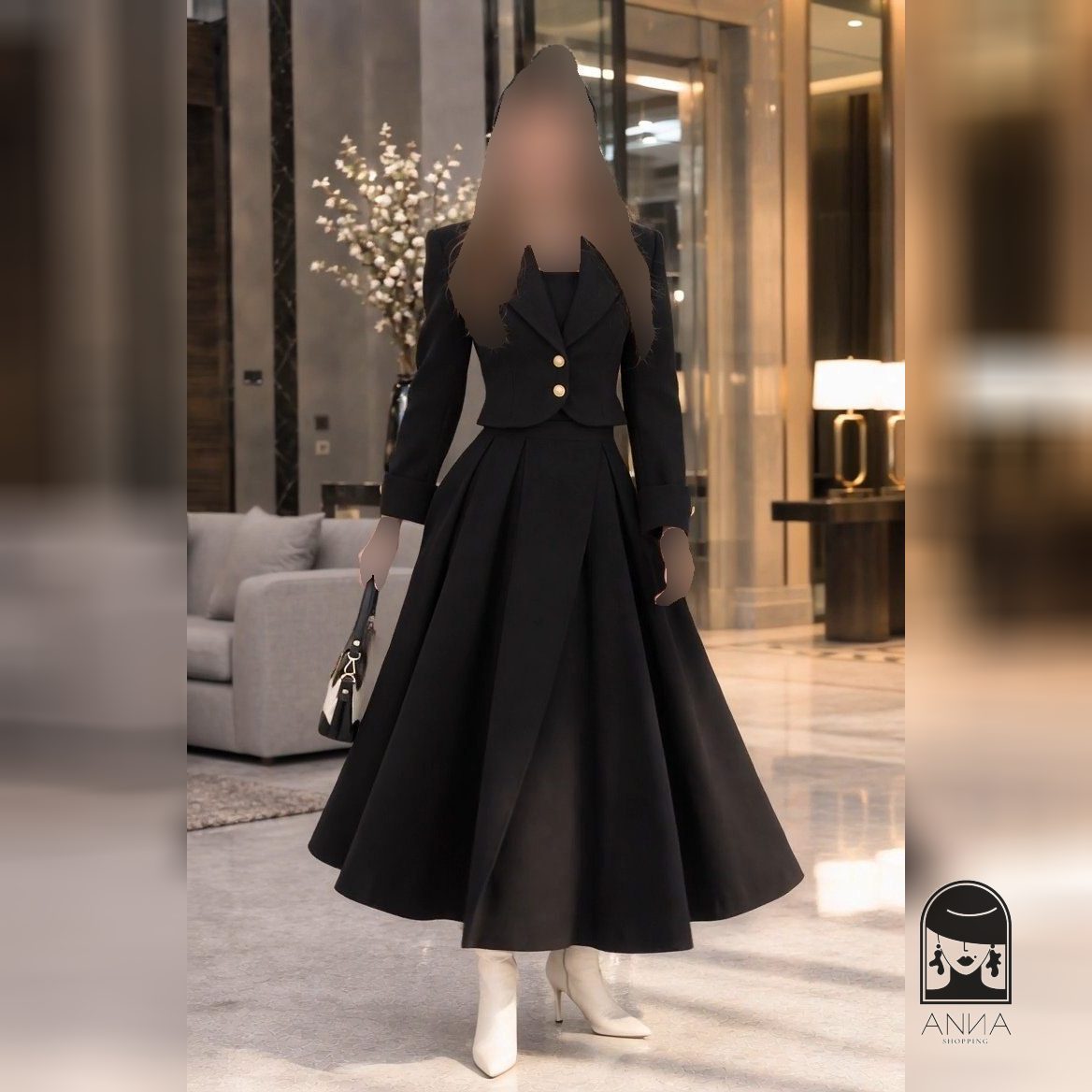 ست کت دامن زنانه مدل پرنسس جنس کتان سایز ۱ تا ۲