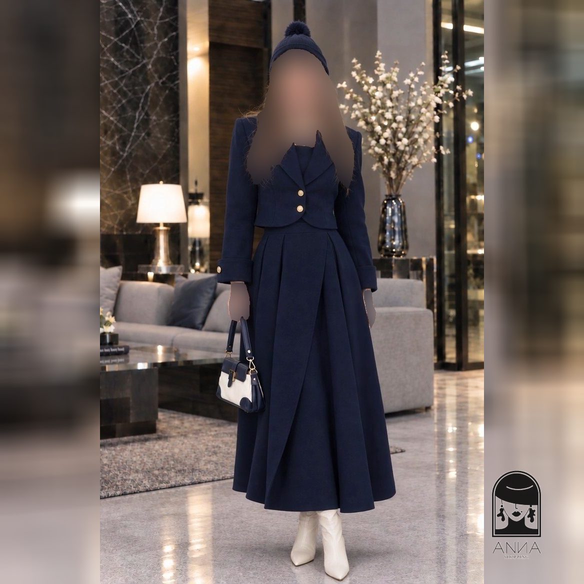ست کت دامن زنانه مدل پرنسس جنس کتان سایز ۱ تا ۲