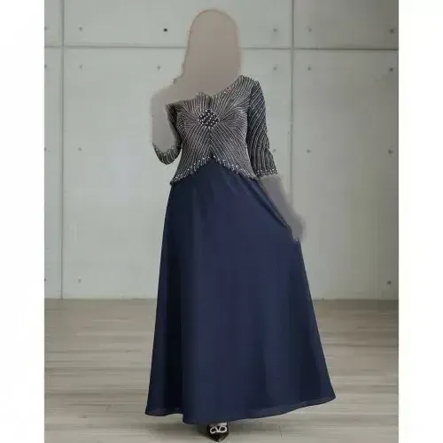 ماکسی مجلسی سایز بزرگ لمه ترک مزونی نگیندار