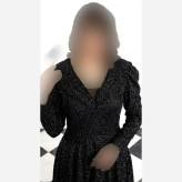 پیراهن مجلسی زنانه مدل سایه گیپور دانتل سنگدوزی مشکی سایزبندی بزرگ