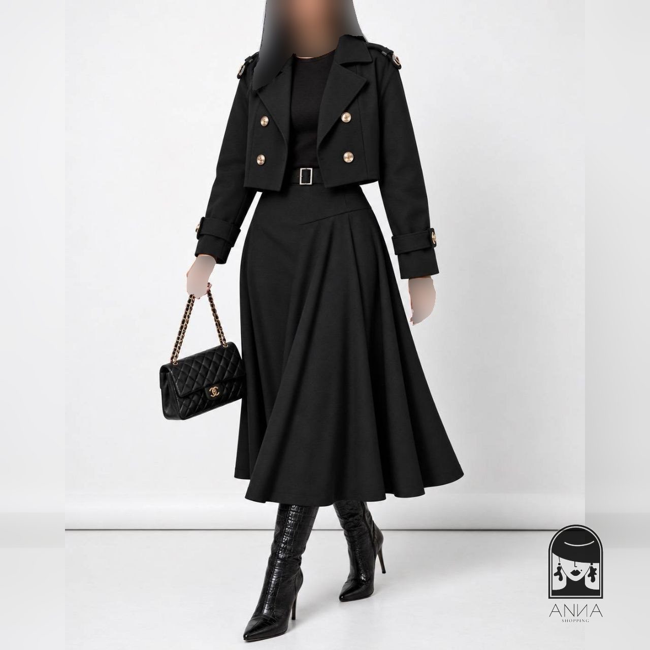 ست کت دامن زنانه مدل محیا جنس کتان تی سی سایز ۱ تا ۲