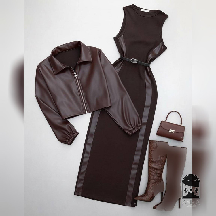 ست زنانه مدل نیتا جنس مازراتی و چرم سایز ۳۸ تا ۴۴