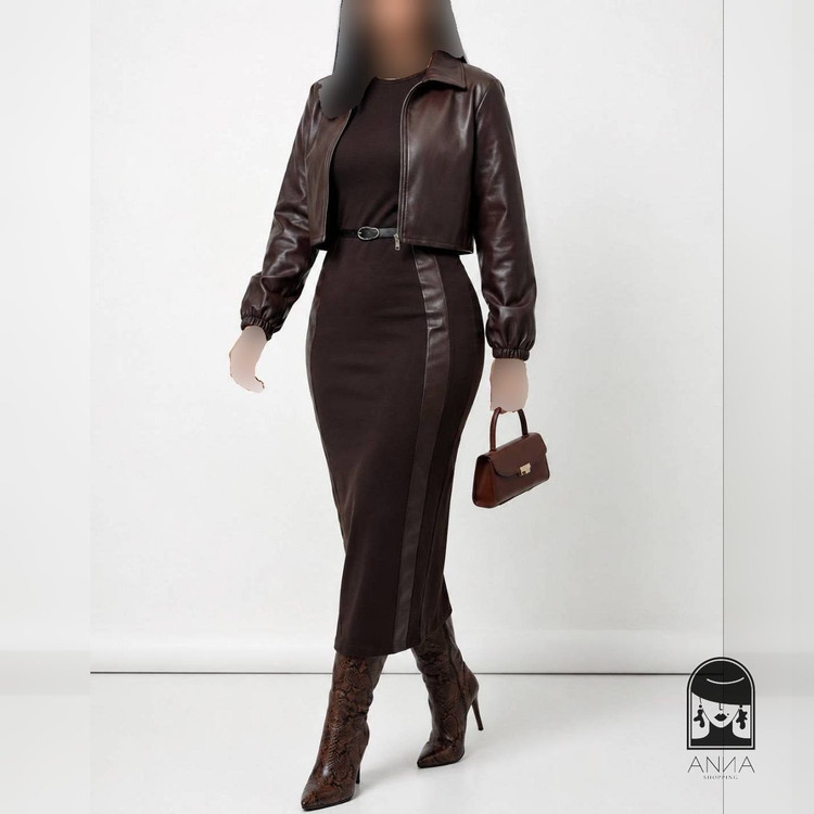 ست زنانه مدل نیتا جنس مازراتی و چرم سایز ۳۸ تا ۴۴