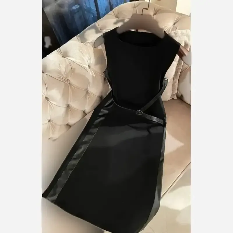 ست کت و سارافون زنانه جنس مازراتی و چرم رنگ قهوه ای و مشکی سایزبندی