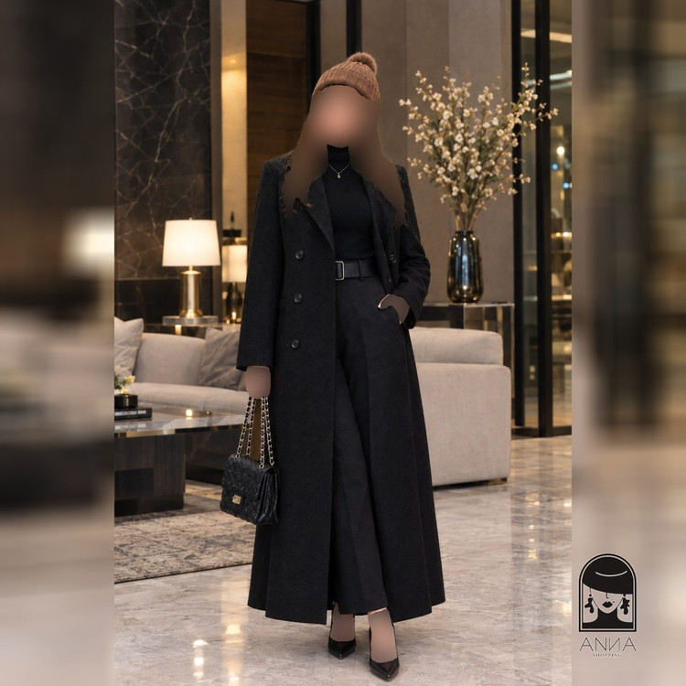 پالتو زنانه مدل روژان جنس کتان کجرا سایز ۱ تا ۲