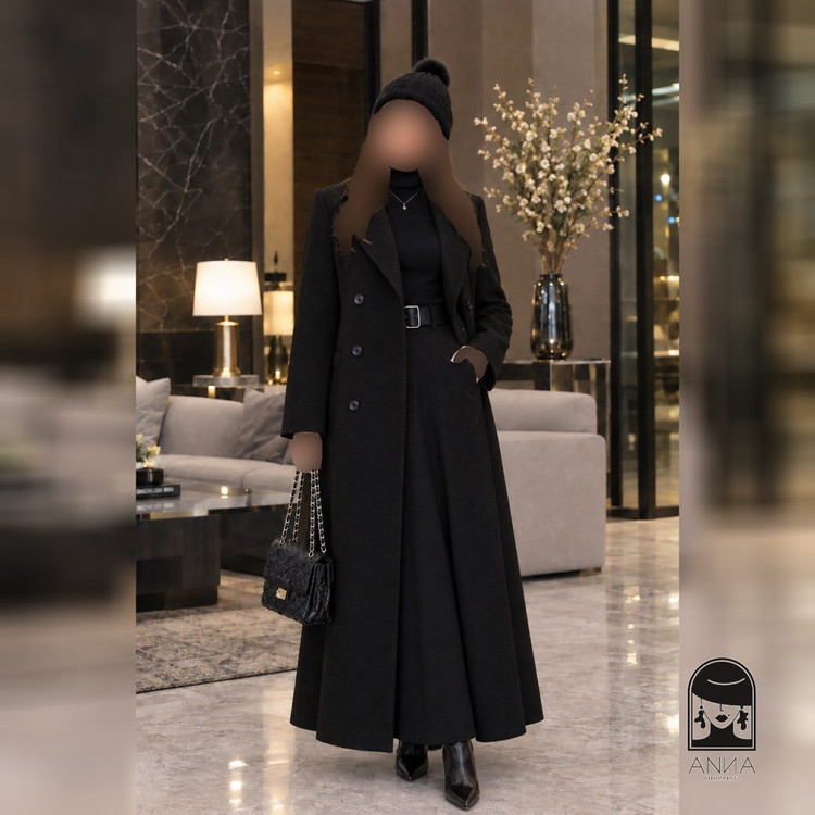 پالتو زنانه مدل دامن آیسان جنس کتان کجرا سایز ۱ تا ۲
