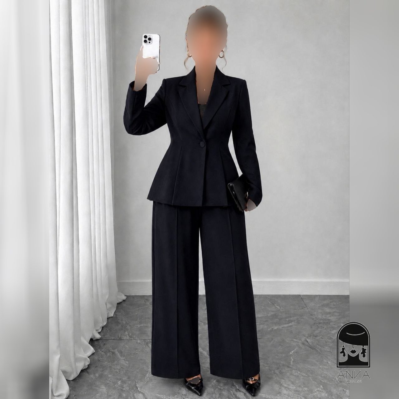 ست کت شلوار زنانه مدل آیلین جنس کرپ بزیاق سایز ۱ تا ۲