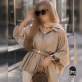 مانتو زنانه مدل سانی جنس شانتون بیسکوییتی فری سایز