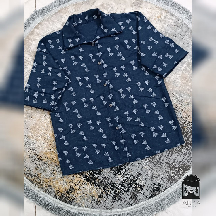 شومیز زنانه مدل باکسی گل گچی جنس صوفیا فری سایز