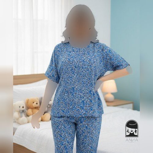 ست شومیز شلوار زنانه مدل گلبرگ جنس تایلندی فری سایز