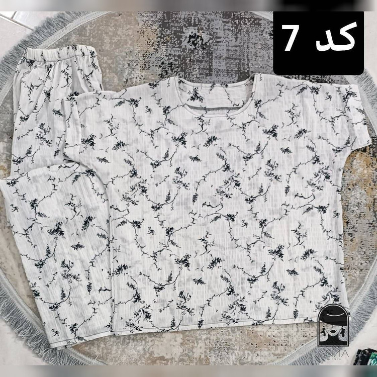 ست شومیز شلوار زنانه مدل گلبرگ جنس تایلندی فری سایز