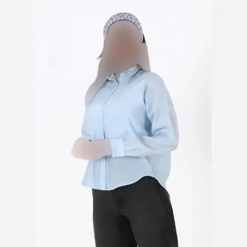 شومیز یقه مردانه پارچه پری شیشهای مدل لیدا فری سایز زنانه