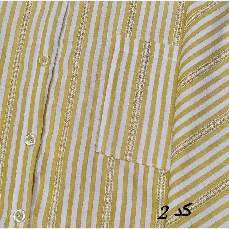 شومیز باکسی راه راه مدل لعیا لینن وارداتی فری سایز