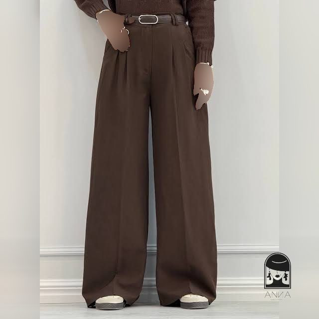 شلوار بگ زنانه مدل کرپ جنس کرپ دابل گرم بالا سایز ۴۲ تا ۵۲