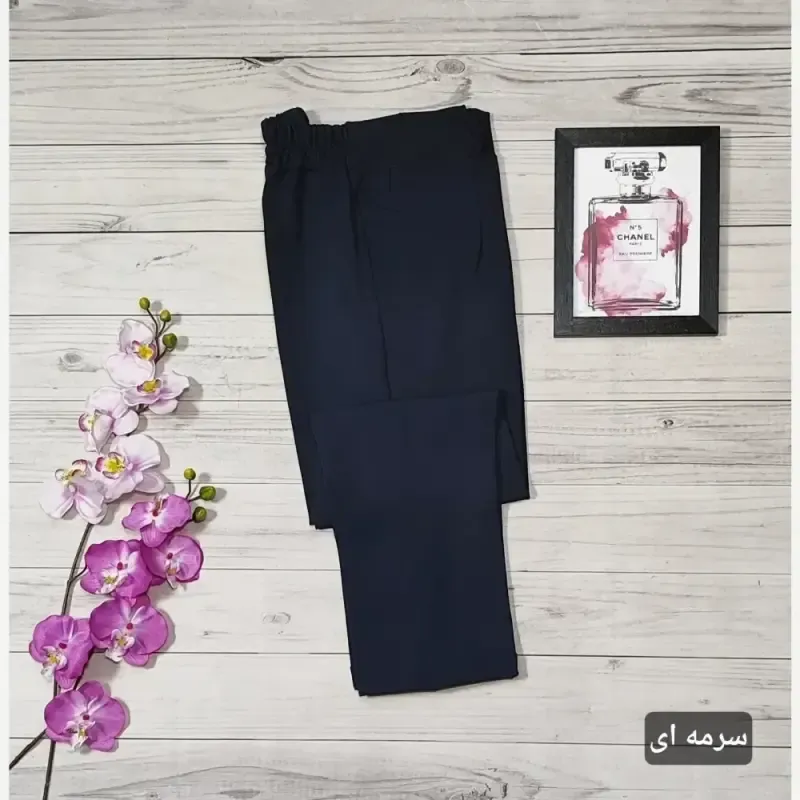 شلوار مام استایل دمپا پاکتی کرپ دابل گرم بالا سایز 40 تا 50 قد 90 سانت