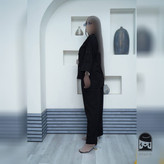 ست کت شلوار زنانه مدل مشکی پانیسا جنس لینن سایز ۱ تا ۲