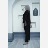 کت شلوار لینن مشکی زنانه سایز 1 و 2