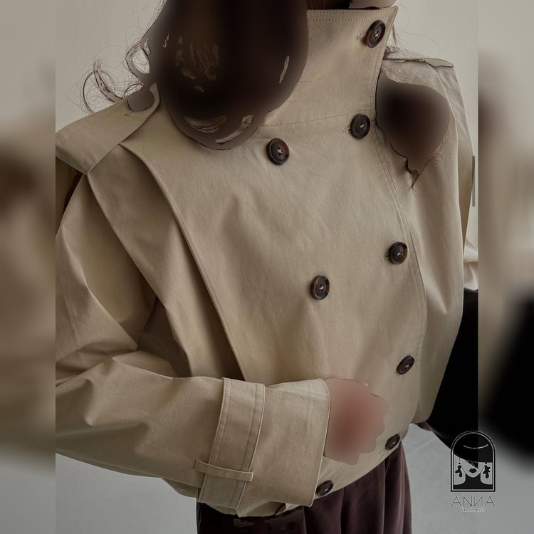 وست زنانه مدل ترنچ کت شو جنس کتان تی سی ضدآب فری سایز
