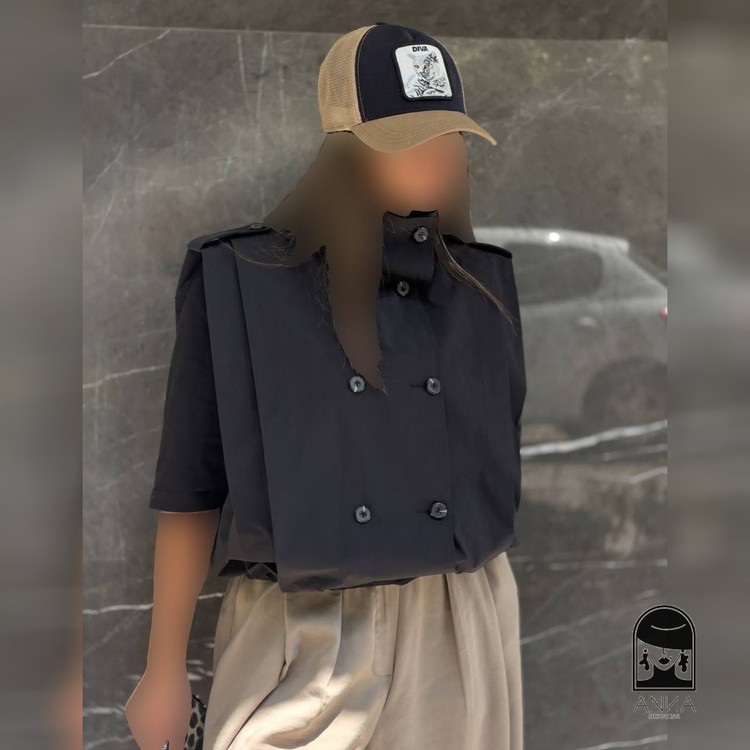 وست زنانه مدل ترنچ کت شو جنس کتان تی سی ضدآب فری سایز