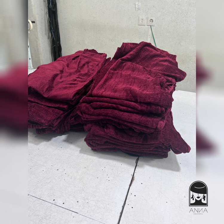 شلوار زنانه مدل رنگبندی و کیفیت پارچه جنس مخمل شانل سایز ۱ تا ۲