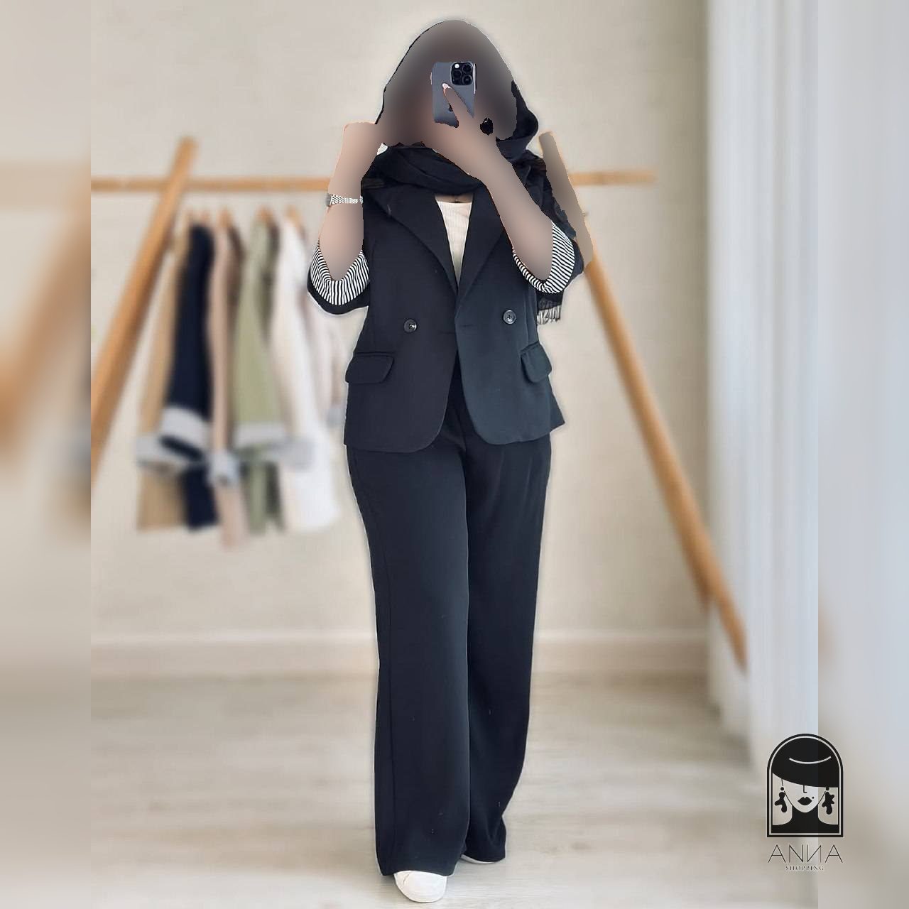 ست کت شلوار زنانه مدل فروغ جنس مازراتی خرجکار تترون سایز ۱ تا ۲