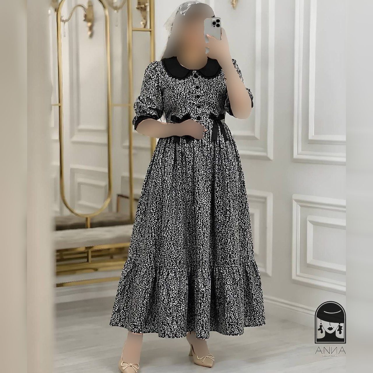پیراهن زنانه مدل بلند هستی جنس الیزه فری سایز