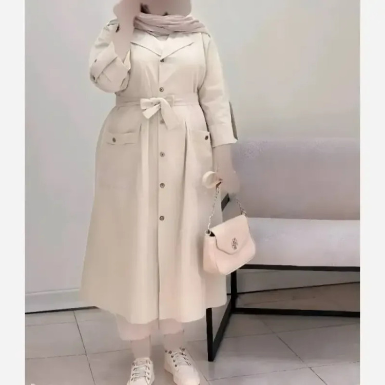 مانتو لنین سوگل دکمه کاربردی سایز بزرگ و معمولی