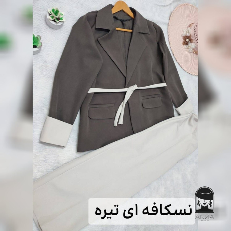 ست کت شلوار زنانه مدل مانیا جنس مازراتی فری سایز