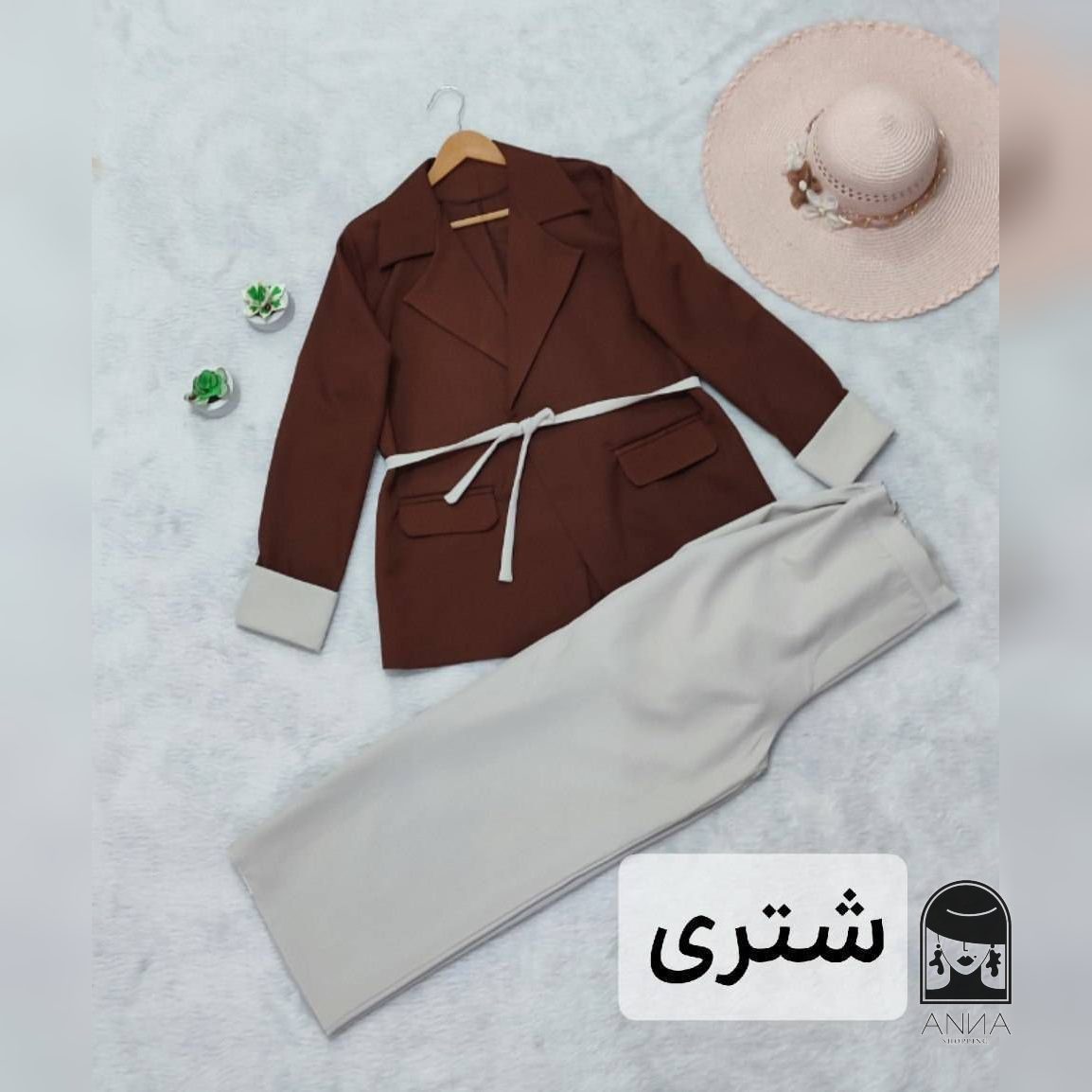 ست کت شلوار زنانه مدل مانیا جنس مازراتی فری سایز