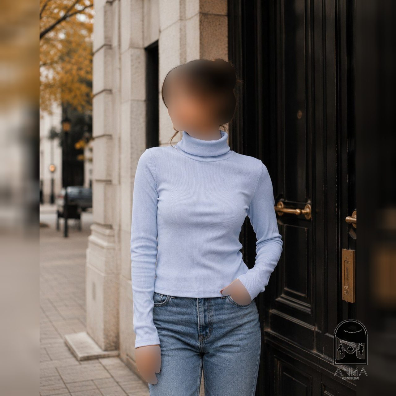 پوشاک زنانه مدل بلیز یقه اسکی قد ۵۵ queen جنس فانریپ پنبه کبریتی فری سایز ۳۶ تا ۴۲