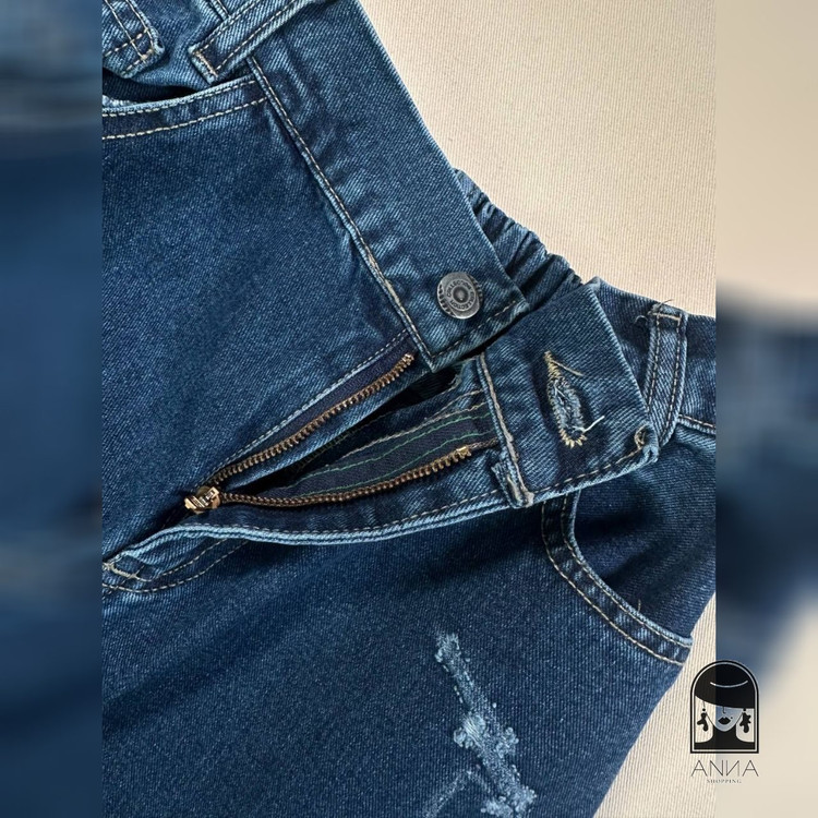 شلوار بگ زنانه مدل جین جنس جین اصل شسته شده و سنگشور شده سایز ۳۸ تا ۵۲