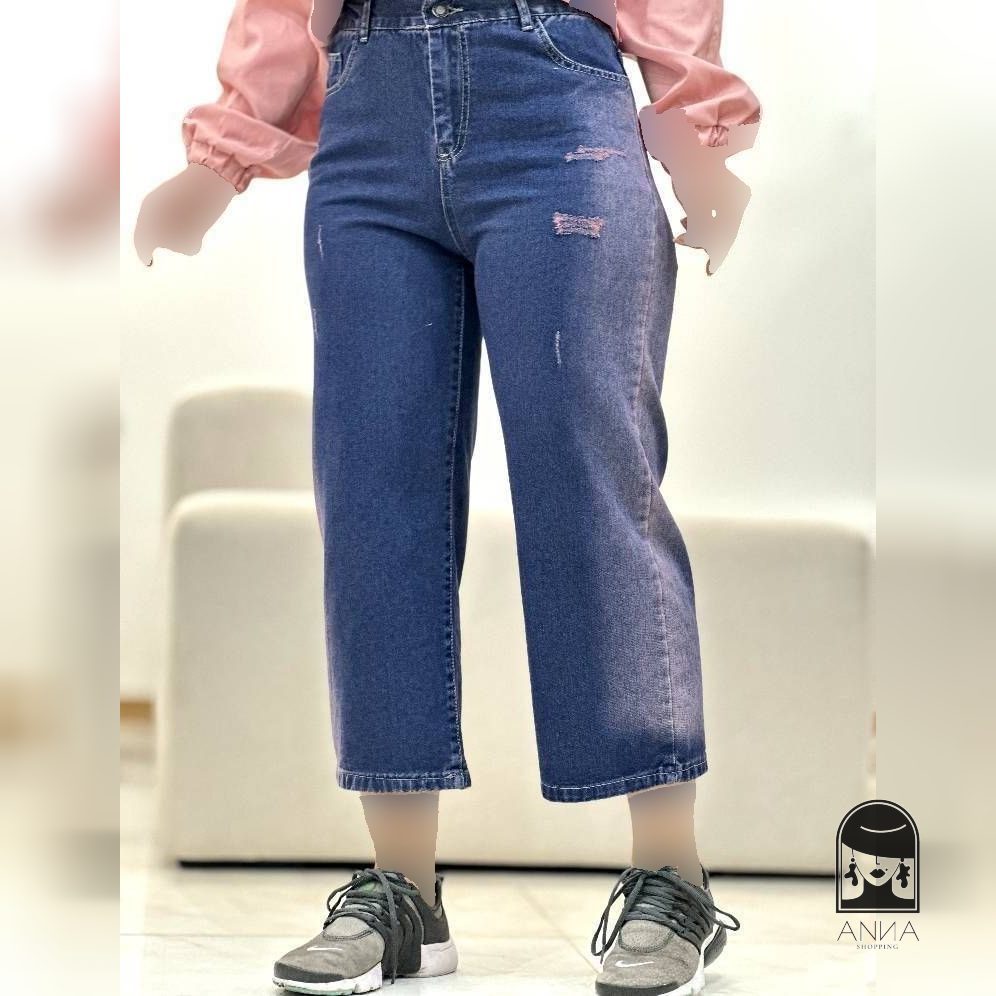 شلوار بگ زنانه مدل رادو جنس جین اصل شسته شده و سنگشور شده سایز ۳۸ تا ۴۶