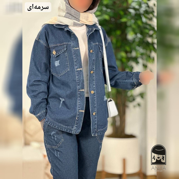 شومیز زنانه مدل لش جین جنس جین اصل شسته شده و سنگشور شده فری سایز 36 تا 48