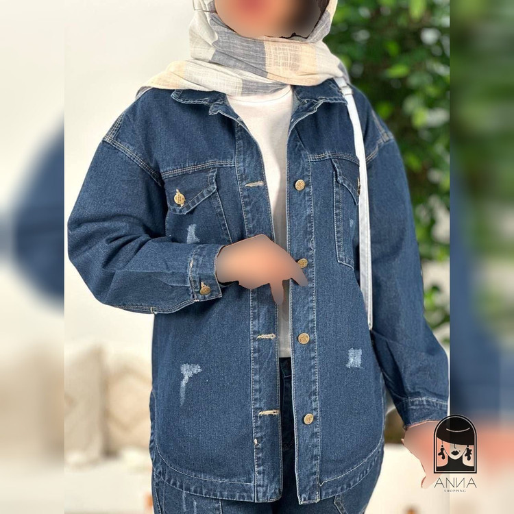 شومیز زنانه مدل لش جین جنس جین اصل شسته شده و سنگشور شده فری سایز 36 تا 48