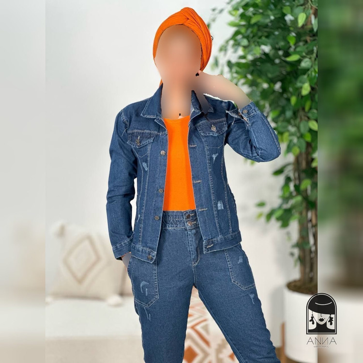 کت زنانه مدل جین کوتاه جنس جین ضخیم اصل شسته شده و سنگشور شده سایز ۴۰ تا ۴۴