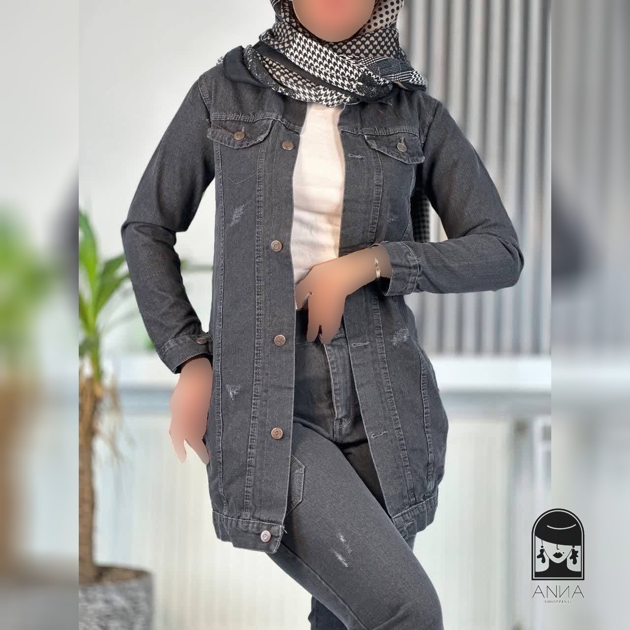 کت زنانه مدل جین بلند جنس جین ضخیم اصل شسته شده و سنگشور شده سایز ۴۰ تا ۴۶