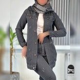کت زنانه مدل جین بلند جنس جین ضخیم اصل شسته شده و سنگشور شده سایز ۴۰ تا ۴۶