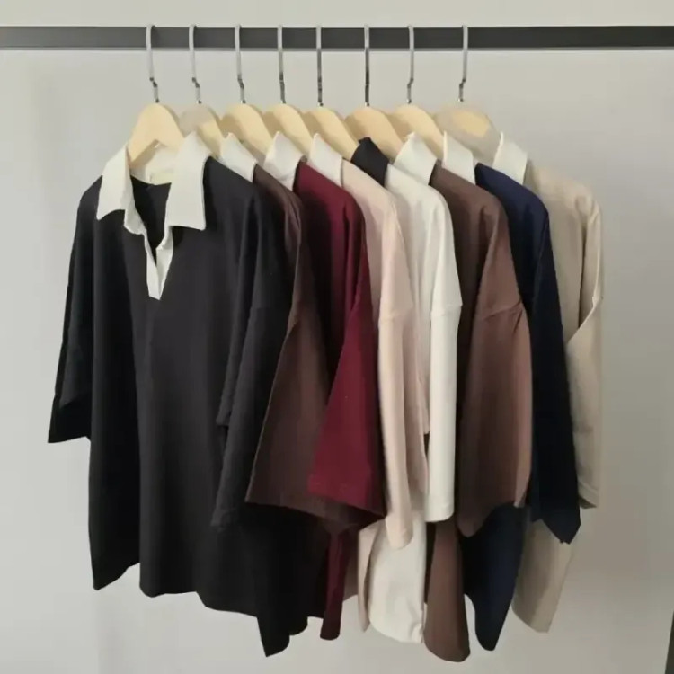 ست تیشرت باکسی و شورتک نخ پنبه درجه یک فری سایز