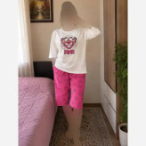 ست تیشرت باکسی و شورتک نخ پنبه درجه یک فری سایز