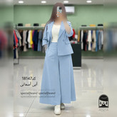 ست کت دامن زنانه مدل شلواری سارا جنس لینن سایز ۱ تا ۲