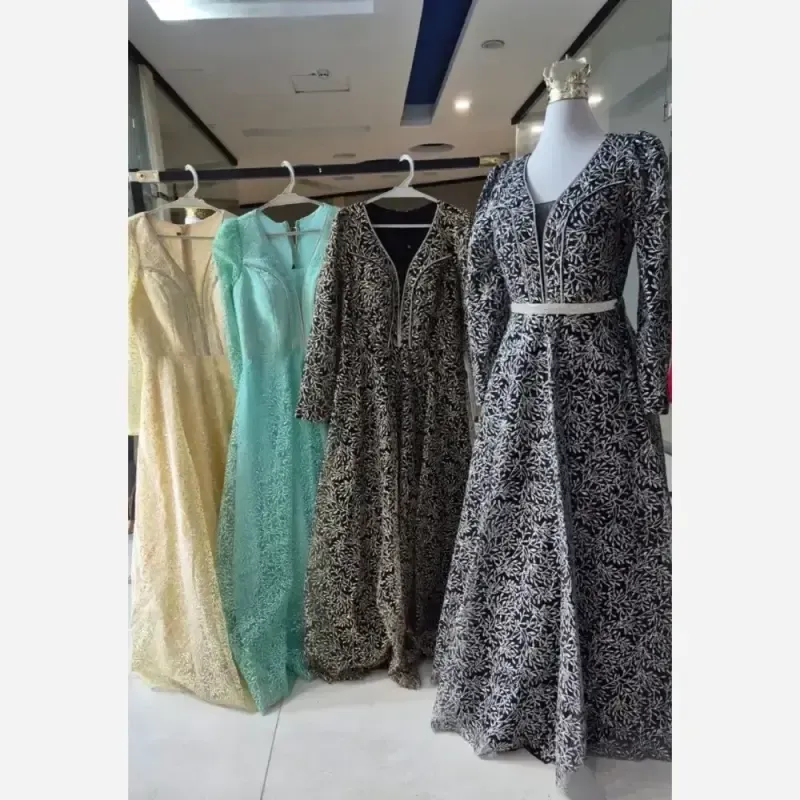 لباس مجلسی زنانه شاین قد 150 با تور ژپون رنگ بندی متنوع سایز 36 تا 48