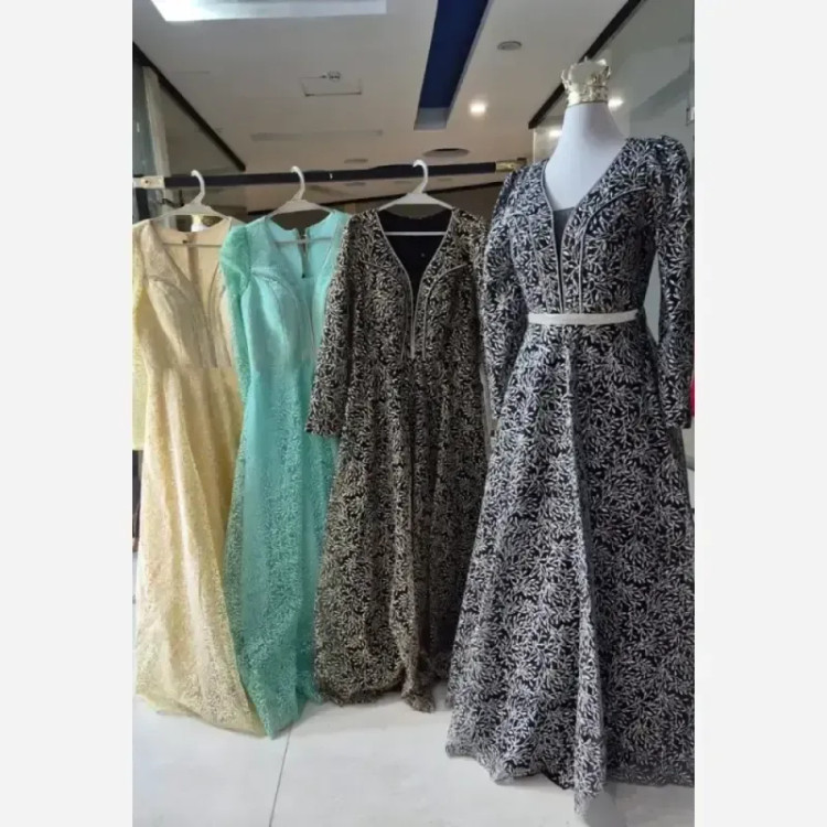 لباس مجلسی زنانه شاین قد 150 با تور ژپون رنگ بندی متنوع سایز 36 تا 48