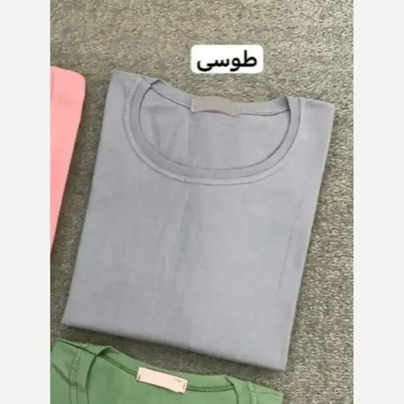 تیشرت پنبه زنانه فری سایز مدل مدادرنگی
